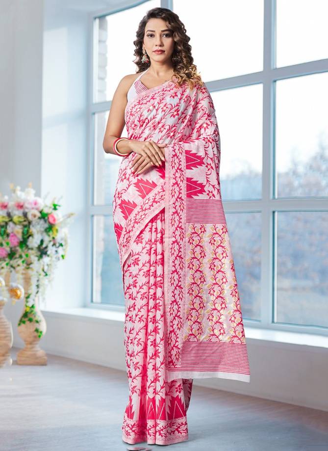 Jamdani 1 Latest Fancy Casual Wear Designer Cotton Printed Saree Collection